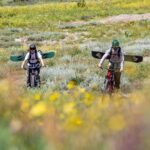 Jeremy Jones Instagram – “I saw a couple nice lines” @mia__jones_ said after a recent summer hike.
It’s all I needed to hear to fire up the bikes and take a look.
I must admit I was skeptical looking up from the valley at the bare mountains that we would make turns but she was right.
Wild flowers, single track and late August turns on some of my favorite lines made for a memorable day.
Extra grateful to get a bonus day of summer shralpinism with her before she heads to college!
📷 @ming.t.poon
@iamspecialized_mtb
#snowpatchhunters