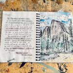 Jeremy Jones Instagram - As a failure of traditional schooling my inspiration and education has come from reading books and surrounding myself with people/mentors who were further down the path. Obi Kaufmann (@coyotethunder) had a huge influence with his books. I have gifted his book #californiafieldatlas more than another book. His writing and art is on such another level that I am smart enough not to try to emulate. “Don’t meet you heroes” is a common phrase.  While I just spent a few days with my art and literature hero at the @coastfilmfestival and it was awesome. His passion for art, literature and environment is like nothing I have seen. Or rather his ability to articulate it. One of the pics is from my journal from Yosemite. You should be able tell his Yosemite art compared to mine. 😉 The quote is one of many of his sitting in my journals. I pasted the quote over my tent photo. #wildlife