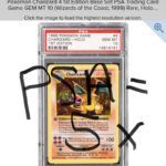 Jeremy Padawer Instagram – Continuing to study the multiple of  PSA 10 versus CGC 10.  Here’s what I’m seeing…

PSA 10 was 5.2X of CGC 10 on the same grail 1999 Charizard 1st edition.

CGC 10 is approximately 1.5X of PSA 9.

Would be interesting to see a broader sample.