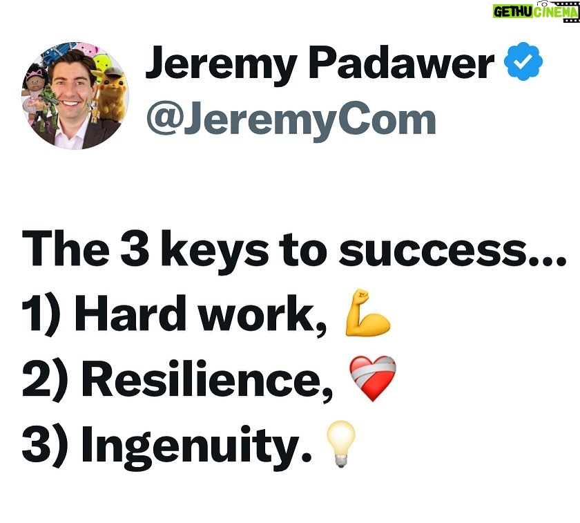 Jeremy Padawer Instagram - There are no guarantees in life. Resilience might be the most important of the 3. When you can continually bounce back from challenging circumstances, do it with intensity and determination AND maybe a little differently than other people (ingenuity), the odds are favorable!