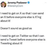 Jeremy Padawer Instagram - He’s definitely one to test a premise and revert to a prior position if wrong. This will likely net out like META / Facebook. X becomes the parent of multiple major Musk properties; Twitter the app.