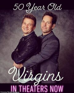 Jeremy Renner Instagram - Congrats to my friend Paul Rudd , “sexiest man alive” !!! …. From your friend, who looks tremendous , in the dark… like ‘zero light handsome’ 😂😉. #paulrudd