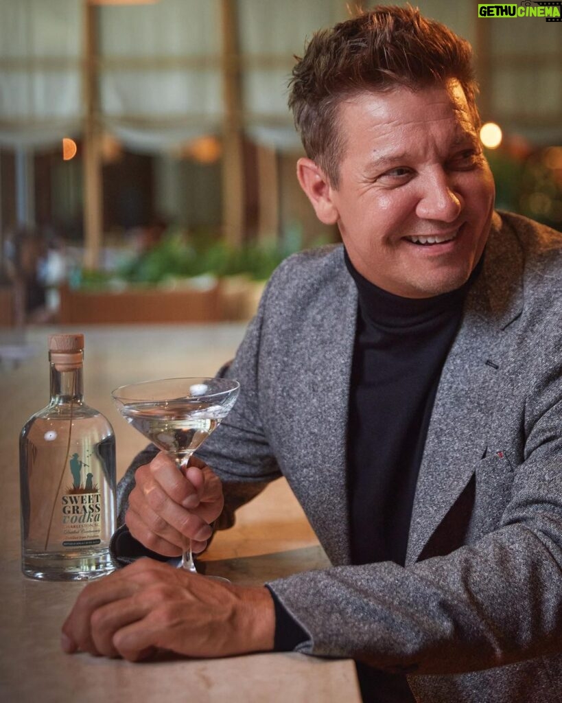 Jeremy Renner Instagram - RENNER x SWEET GRASS VODKA With Sweet Grass, I share a lot of the same values. It’s a very grassroots sort of business. What I was thinking about with this specific business and what Jarrod [Swanger, founder and co-owner] was thinking about were very congruent, without us even talking about it. With that synergy, it has been pretty electric.