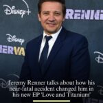 Jeremy Renner Instagram - Jeremy Renner's "Love and Titanium" EP is here, and he marked its release with an emotional behind-the-scenes video. The video, apparently taken during a break in the recording studio, features the "Avengers" star seemingly responding to a question about how his near-fatal snowplow accident a year ago has changed him. See more at our link in bio.