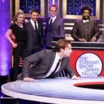 Jeremy Renner Instagram - Musical Beers w/ @jeremyrenner, Elizabeth Olsen, @paulbettany, and @imsebastianstan 🍻 #FallonFlashback The Tonight Show Starring Jimmy Fallon