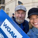 Jeri Ryan Instagram - Loved seeing the turnout today at the WB picket line as our Neg Comm heads back to the table! HUGE thanks to all our @wgawest family for showing up for us. And, as always, a massive thank you and AAALLLL the love to our AMAZING team of strike Captains for their dedication and enthusiasm day after day! One day longer, one day stronger. ✊🏼 @sagaftra @wgawest #sagaftrastrong #unionstrong #1u