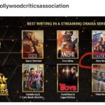Jeri Ryan Instagram - What an honor…! Thank you for the nomination @hollywoodcriticsassociation, and congrats to @terrymatalas, @brentjspiner, @sirpatstew , and EVERYONE involved in Season 3 of #Picard! 🖖🏼 #startrekpicard