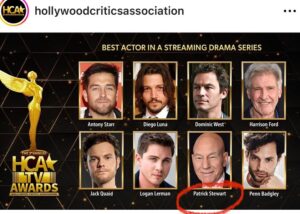 Jeri Ryan Instagram - What an honor…!
Thank you for the nomination @hollywoodcriticsassociation, and congrats to @terrymatalas, @brentjspiner, @sirpatstew , and EVERYONE involved in Season 3 of #Picard! 🖖🏼 #startrekpicard