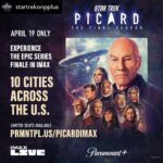 Jeri Ryan Instagram - I don’t know, seems like a big deal maybe…? 🖖🏼 @startrekonpplus In @IMAX on April 19 only, see the final two episodes of #StarTrekPicard back to back, plus a livestreamed Q&A with members of the cast! Seats available starting Wednesday at 10am PT.