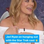 Jeri Ryan Instagram - @jerilryan in the Captain’s Chair is everything💜 #startrek #trekkie #jeriryan #franchise #cast #friends #nostaligia