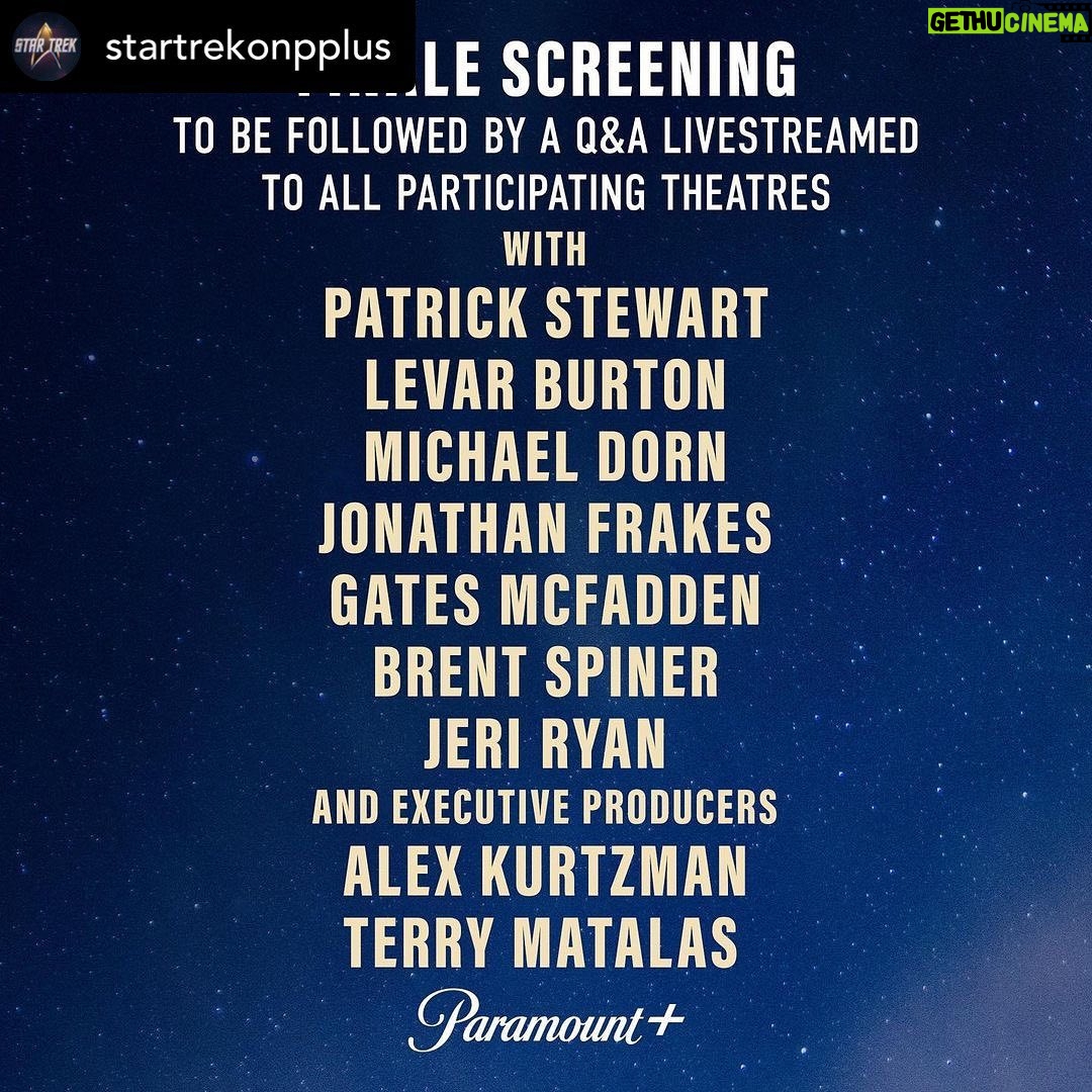 Jeri Ryan Instagram - I don’t know, seems like a big deal maybe…? 🖖🏼 @startrekonpplus In @IMAX on April 19 only, see the final two episodes of #StarTrekPicard back to back, plus a livestreamed Q&A with members of the cast! Seats available starting Wednesday at 10am PT.