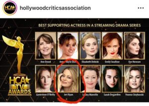 Jeri Ryan Instagram - What an honor…!
Thank you for the nomination @hollywoodcriticsassociation, and congrats to @terrymatalas, @brentjspiner, @sirpatstew , and EVERYONE involved in Season 3 of #Picard! 🖖🏼 #startrekpicard