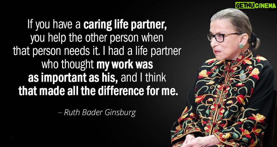 Jes Macallan Instagram - So much wisdom. So much strength. And today... just so so so much sadness. Rest in power RBG... you were an incredible, incomparable human and the heartbreak of your departure is hard and heavy. Hugging my life partner tight tonight (and always).