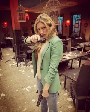 Jes Macallan Instagram - Rubber guns. #safetyfirst