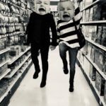 Jes Macallan Instagram - This is what happens when the kids want to go to Toys R Us... but you realize you and your love are actually kids at heart too 🤪 I call this short film “a conflict of emotions”. With @mrnicbishop, cam op Ava Lily 😂🤣 #toysrus #shenanigans #happyhalloween #stanleykubrick #youcanttakeusanywhere #blackandwhite #funnyorterrifying Vancouver, British Columbia