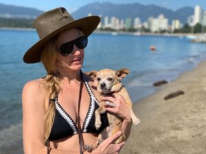 Jes Macallan Instagram - To my beautiful, courageous, little lion heart. My little “pow pow”. My Baci bean. My little Choochy. My Bacini weeny. My best friend. It has been 12 days, 2 hours, and 7 minutes since you took your last breath in my arms. My heart is completely broken and I am lost without you. The only solace and strength I hold onto was that you lived an amazing life and we had a hell of an amazing adventure together. From the moment I saw you as a teeny tiny 8 week old puppy at that flea market in the trunk of that horrible persons car in Milan, Italy... I took you from him and promised I would protect you and take care of you until your very last breath. I had no money and no plan... but I knew we could get through anything if we had each other. Who knew that you would be the one that ended up protecting me. Some EIGHTEEN YEARS later here you were, wise but weak after all of our adventures together... after all of our moves, career changes, life changes, relationship changes, heartbreaks, hardships, wins and losses, celebrations and successes and all the laughter and kisses and cuddles... you told me you were ready to cross the rainbow bridge. So we went to the beach, we went to your favorite river, we laid in the sun, you slept in my arms, and we ate cheeseburgers and turkey sandwiches till we burst. As I knew you would... you fought till the end... but your little body couldn’t keep up with your giant heart. Thank you for letting me be your person and for teaching  me all of the things you did.  You touched so many people and it feels as though a giant book of chapters and chapters of my life has closed. I promise to keep growing and learning and to keep the same promise for your furry brother and sister. They will be safe until their last breath. You are my hero and you were a warrior... my darling little Baci. 
Ci vediamo dopo amore mio. Ti amo per sempre. I love you always. #heartbroken #smilingthroughtears #furevermybestfriend #mygirl #womansbestfriend #runandplayfreeofpainontherainbowbridge #Bacibean
