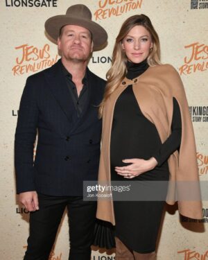 Jes Macallan Instagram - The three of us had night out celebrating all the things. We got out for date night while the teenagers held the house down. I found a quick outfit in the closet and did my hair and makeup in record time somehow with no stress, and I was the calmest I’ve ever been, standing next to the man I love, with our tiny human hangin out in my belly. I am currently feeling like a queen, and I’m overwhelmed with gratitude and awe and excitement for our continuing adventure together. I love you forever @mrnicbishop and you are amazing (as you always are) in this film. Oh yeah… make sure you go see @jesusrevolutionmovie in theaters everywhere February 24th!