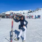 Jess Impiazzi Instagram - After my Bridget Jones antics yesterday I down graded to the green slopes and finally starting to find my ski legs! (Albeit those legs are killing me after the blue slopes yesterday and me snow ploughing for a good three hours! Basically a 3 hour squat! 🥴) but alas I’ve booked a lesson so fingers crossed for me folks! #ski #struggling #larosiere #france A massive shout out to @tog24official for kitting me out in the coolest ski gear! Making me a real life ‘All the gear but no idea’ ⛷️🏔️🥰🙌🏼 La Rosière - Espace San Bernardo