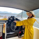 Jess Impiazzi Instagram - Today we docked our @virginvoyages in Kotor, Montenegro 🇲🇪 and we all went on speedboat, we saw the submarine tunnels and then a storm came along!! ⛈️ (I loved it) I captained the boat for a while and drove us out of danger 😂⚓️🧜🏼‍♀️🌊 #captainjess #montenegro #virginvoyages @trendingtravel