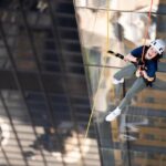 Jess Impiazzi Instagram - We did it folks! Still can’t believe it! Yesterday we had to climb 42 levels of the Cheesegrater building in London (a real thigh burner) and then abseil down the building! I hate heights with a passion so I was shocked they got me to willingly go over the edge! You can see how heigh we were from this photo!!! All this to help raise money for @guidedogsuk the charity that have helped my mum incredibly since loosing her eyesight! If you would like to sponsor us the link is on my stories now and we would love to hit our target! Thanks to everyone who has sponsored us so far we really appreciate it! And sending lots of love to everyone 🐾💖🦋 London, United Kingdom