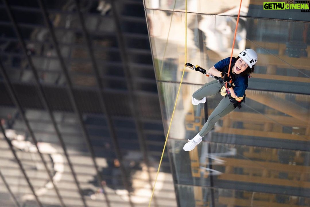 Jess Impiazzi Instagram - We did it folks! Still can’t believe it! Yesterday we had to climb 42 levels of the Cheesegrater building in London (a real thigh burner) and then abseil down the building! I hate heights with a passion so I was shocked they got me to willingly go over the edge! You can see how heigh we were from this photo!!! All this to help raise money for @guidedogsuk the charity that have helped my mum incredibly since loosing her eyesight! If you would like to sponsor us the link is on my stories now and we would love to hit our target! Thanks to everyone who has sponsored us so far we really appreciate it! And sending lots of love to everyone 🐾💖🦋 London, United Kingdom