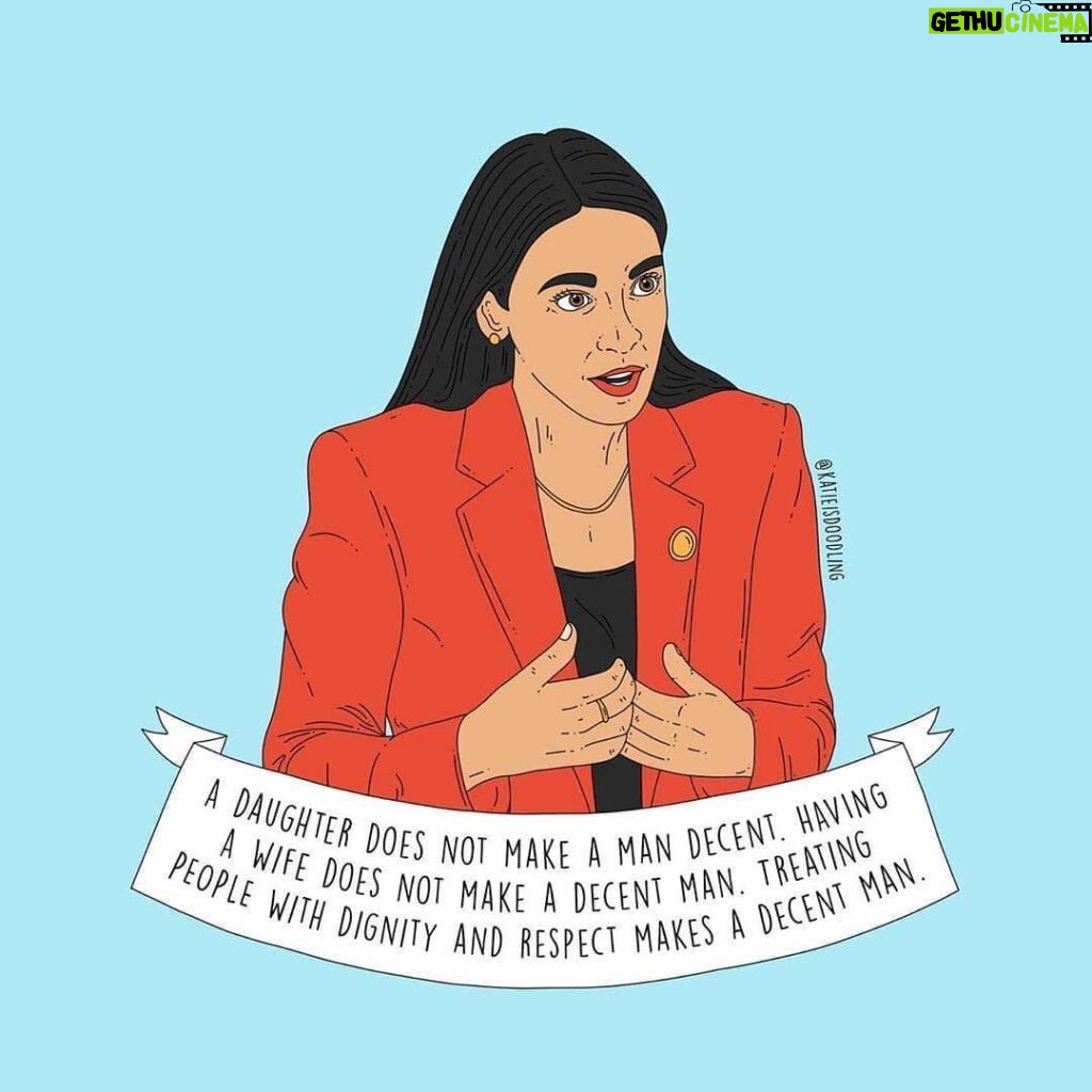 Jess Salgueiro Instagram - Repost @femmesfataleswoc Art @katieisdoodling "I believe having a daughter does not make a man decent. Having a wife does not make a decent man. Treating people with dignity and respect makes a decent man. And when a decent man messes up, as we are all bound to do, he tries his best and does apologize." AOC 🙏🏽🌹🤯❤