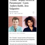 Jess Salgueiro Instagram – FRASIER’S BACK!!! 🥗 🍳 So pumped to be a part of this legendary team. 💫 💫 💫 
Thank you @deadline @variety 💘