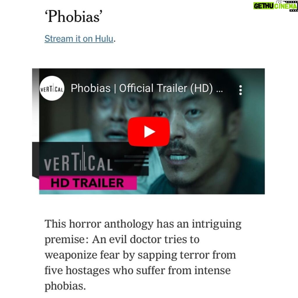 Jess Varley Instagram - Thank you @erikp57 @nytimes for highlighting our film!! Phobias is streaming now on @hulu ⚡️