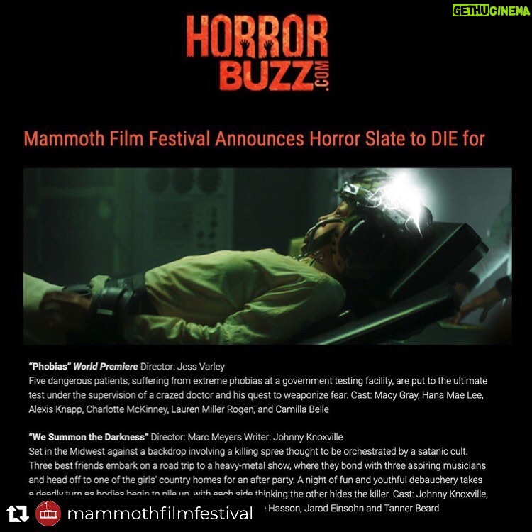 Jess Varley Instagram - Anthology alert! π¨ Also directed by @martygo @camillabelle @joe.sill @cvhoffmann 𧨠Counting down to #mammothfilmfestival β± Repost from @mammothfilmfestival β’ FOR ALL YOU πͺ FANS OUT THERE! . . #phobiasmovie #wesummonthedarkness #horrorbuzz #macygray #camillabelle #hanamaelee #alexisknapp #defiantstudios #alexandradaddario #amyforsyth #austinswift #keeanjohnson #loganmiller #maddiehasson #commonenemyinc