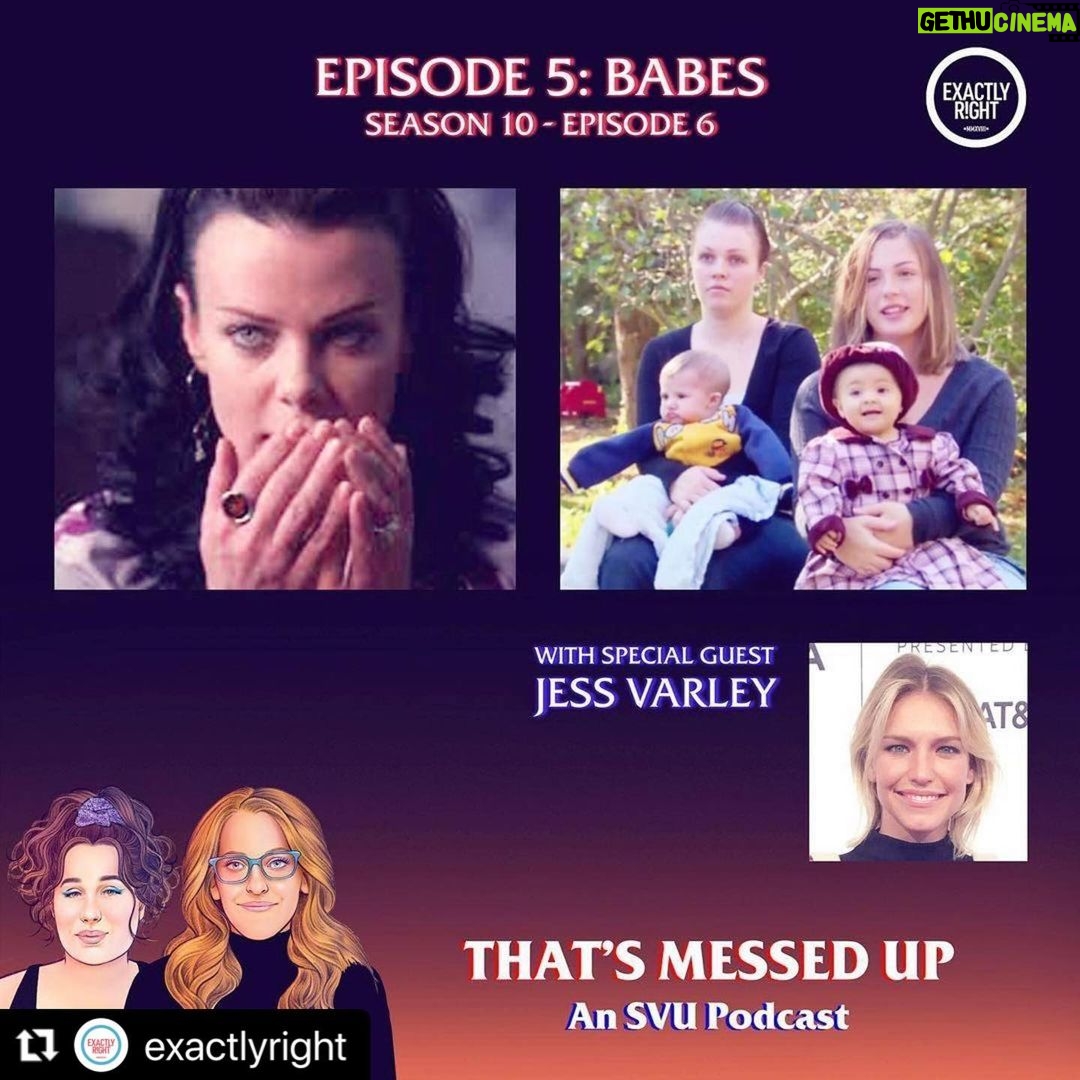 Jess Varley Instagram - If ya know, ya know π Thank you @glittercheese @karaklenk for having me!! π #Repost @exactlyright with @make_repost γ»γ»γ» βBabes,β the new episode of @thatsmesseduppod is out now! This ep has it all, a celibate pop star, Munch undercover, the (maybe) true story of the pregnancy pact and an interview with the multi-talented @jess.varley! Photo Credits: (L) NBCUniversal (R) The Gloucester 18 Listen now on @spotify. #svu #dundun #lawandordersvu #lawandorder #elitesquad #benson #stabler #truecrime #podcast