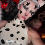 Jesse James Keitel Instagram - SPOTTED! Thank you for having me @heidiklum 🐾🦴🖤 extra spooky thank you to @itsmuffyqueen for the incredible makeup and @vexclothing for turning this lady into a tramp ♥️ (and yes, the worm was insane lol) #HeidiKlumHalloween, #HeidiKlumHalloween2022 @sakenohananewyork @moxylowereastside @primevideo @nowscreamingpv @baileysus