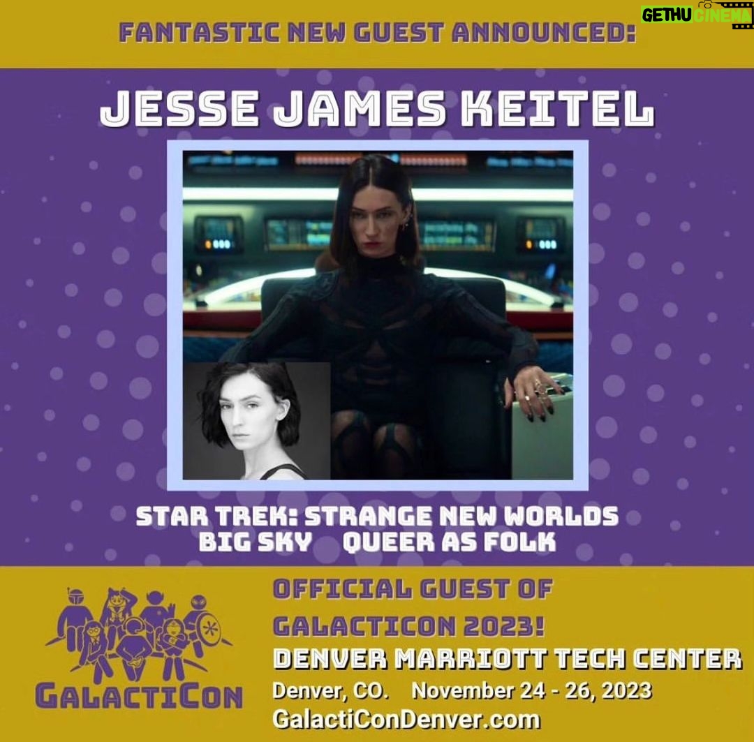 Jesse James Keitel Instagram - Hi nerds! ✨ I’ll be in Denver Nov 24th-26th for Galacticon — come say hi! 🖖🏻🏴☠️💫 Denver, Colorado