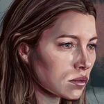 Jessica Biel Instagram - Ooh thank you for this @jessicasebok_portraits — your talent captured every little smile line that I worked real hard to earn 😉 For now, let’s mask up and stay safe out there ❤️