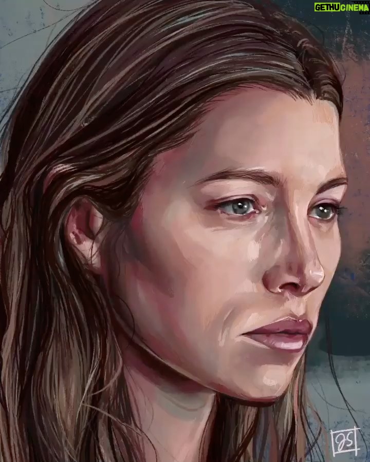 Jessica Biel Instagram - Ooh thank you for this @jessicasebok_portraits — your talent captured every little smile line that I worked real hard to earn 😉 For now, let’s mask up and stay safe out there ❤️