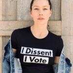 Jessica Biel Instagram - This one’s for #RBG. Please please PLS join me and vote on or before November 3rd. 100% of the proceeds from this tee supports @EraCoalition for Women’s Equality, which fights for all of those most impacted by systemic inequalities. Use your voice and your style to support constitutional equality for all because it shouldn’t be a dream — it's a right. Link in my bio. #Dissent #Vote2020 #ERANOW