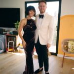 Jessica Lu Instagram – Doesn’t he look so handsome in his new tux I forced him to buy? 😊 I love my vintage Vera Wang dress, that I got from @luciazolea, with its gorgeous cocoa-colored crushed velvet and drape-y low back, thank you to @mellovesrys for making sure it fit me perfectly. Thank you to @michalmakeup for teaching me how to do my makeup for our pandemic elopement bc that’s what I did for my face. Thank you to the best Auntie @lesliealejandro and Uncle @kevinmalejandro for watching Everest so I could go out, I’ve been there for every bedtime for the past 16 months and she wouldn’t have felt safer with anyone else. Ignore the time stamp on some of my photos, my film camera is old and living fittingly in the past. #emmys
