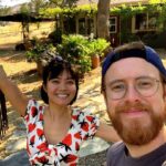 Jessica Lu Instagram - One of my fav pics and memories with my B. It was a few days after we eloped and we were road-tripping back to LA. This place had an outdoor bathtub on a large secluded lot and we locked ourselves out. No cell phones. No clothes. Oprah couldn’t open any of the windows, completely useless. There was a house up the hill in the distance and we had to use the full moon light to carefully tread over, avoiding rattlesnakes and coyotes. We got up to a very tall barbed wire fence and C made me call out, saying it was “less threatening” if I did it. In my best 12yo little girl fern gully pixie voice I called out “hellooo” and then 15 very large, very loud dogs came racing over to the fence ready to attack. There’s more to this story but lol. Anyway we survived. Happy belated Valentine’s Day to my dude, who I love so much. Can’t believe I made it on your grid. #honeymoon
