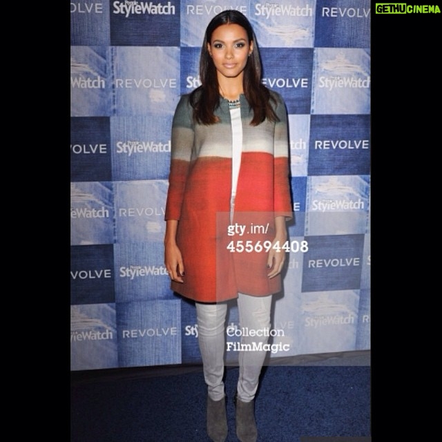 Jessica Lucas Instagram - Had a blast at the #Peoplestylewatch #denim party last night! @kimmyerin @brettglam @charlesbakerstrahan. Coat by Paule Ka, T-shirt by G-Star, Jeans by Express, Shoes by Ann Taylor.