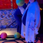 Jessie J Instagram - The lightest kids ball with the tiniest finger holes and my shirts fault 100% 🎳😂 𝕃𝕠𝕤𝕖𝕣