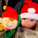 Jessie J Instagram - Nothing cuter than a baby that sleeps with their 👀 open 😂 (and these are pretty closed for him) Skys 1st Christmas 🥹🪄 Thank you @laplanduk for the magical memories, what a special place. 🛷🎅🏻🎅🏼🎅🏽🎅🏾🎅🏿 LaplandUK
