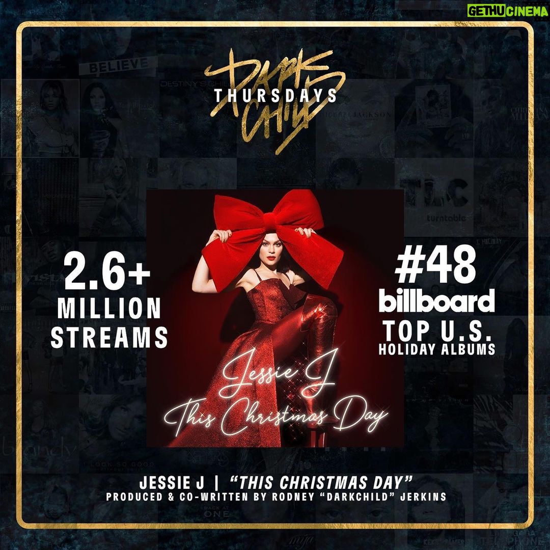 Jessie J Instagram - For this week’s #DarkchildThursdays I wanted to highlight “This Christmas Day” by the one and only @jessiej, a project and record that I had the privilege of working on in 2018 and has accumulated over 90 million streams. “This Christmas Day” is the only original song that we created together for this album. When we wrote this song, Jessie was going through some personal struggles. We tried to capture what this would sound like, but ultimately provide a sense of comfort that the listener could grasp onto for Christmas. With the timeless message & melody, I feel like we did just that. During the recording process I also had the opportunity to co-produce the covers of “Rockin' Around The Christmas Tree,” “Jingle Bell Rock,” and “White Christmas.” What song should we wrap up this year of #DarkchildThursdays with? In celebration of the I Wanna Dance With Somebody movie, I’m thinking @WhitneyHouston What do u think? #DARKCHILD #DARKCHILDTHURSDAYS
