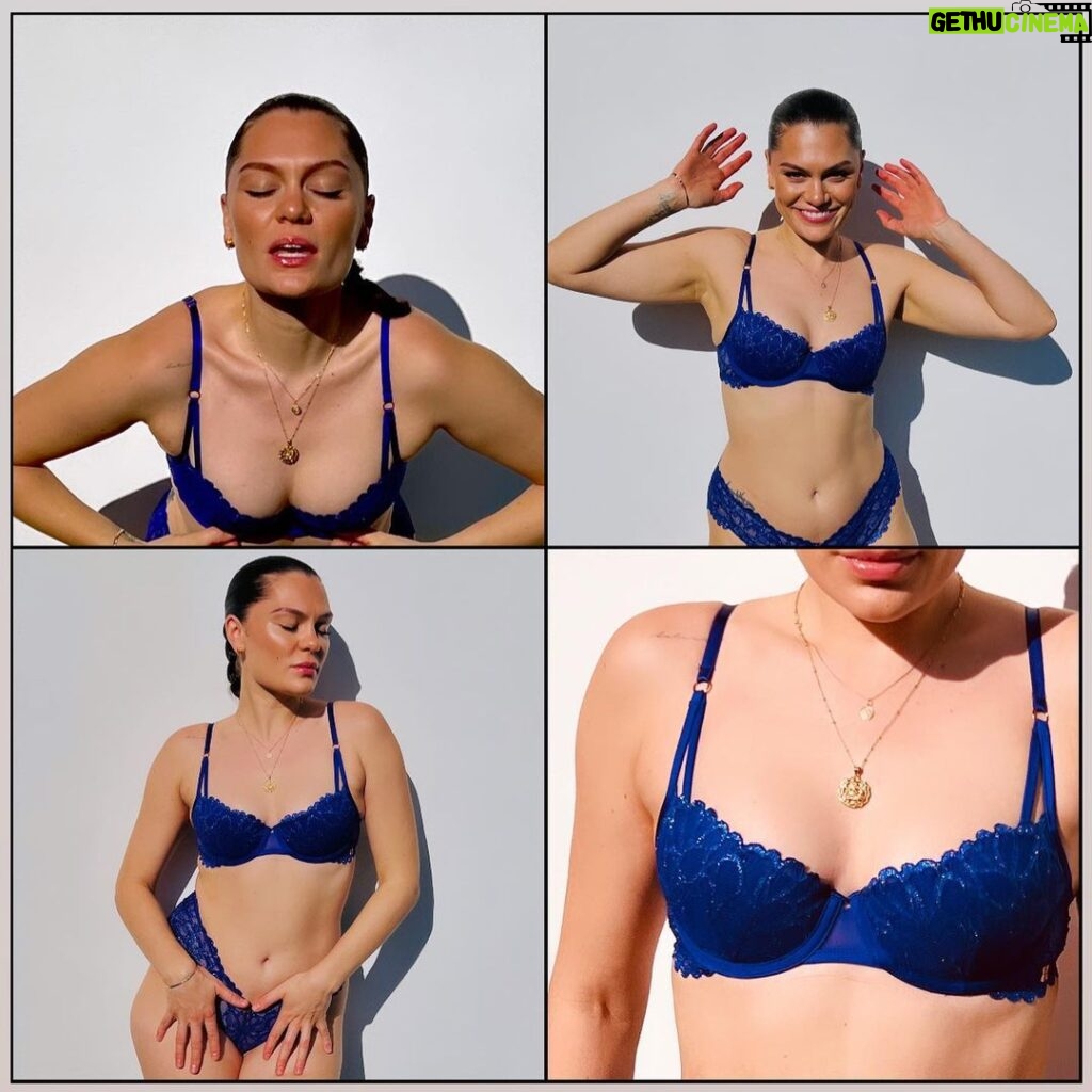 Jessie J Instagram - The way these sets make my itty bitty titties feel pretty 🥹 #savagexambassador @savagexfenty 💚💙🖤