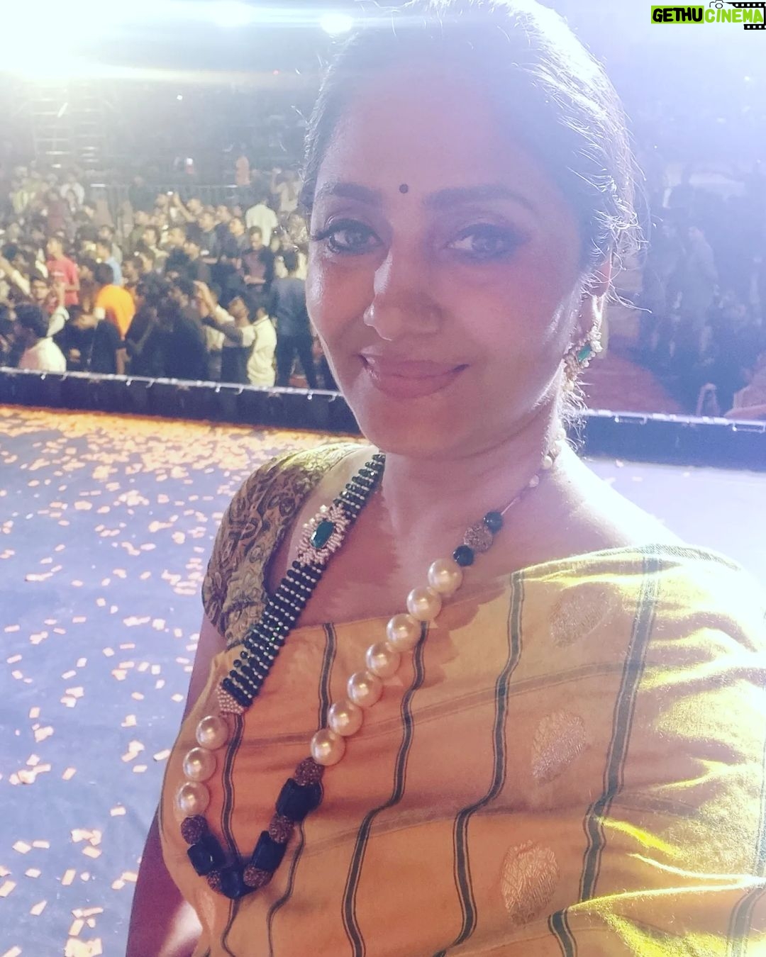 Jhansi Instagram - #adipurush pre-release event at Tirupati . The vibe was magical, surreal, powerful, and hysterical . Hope the divine story is received with the same intensity in theatres as well. నేను చెప్పాలని ప్రిపేర్ అయిన దానిలో సగం కూడా చెప్పానో లేదో కానీ, శ్రీరాముని దయతో, ఈ బృహత్కార్యంలో నా వంతు నేను మనస్ఫూర్తిగా పాల్గొన్నాను. ఒకటో అరో, పొరపాట్లు ఉంటే అవి నా మానవ తప్పిద్దాలు, బాగానే చేసాననిపిస్తే, అది divine blessing. @pradeep_machiraju you are a genuine sweetheart to work with. @prasanthvarmaofficial you shouldered the entire weight like #hanuman , you're awe"some. @shreyasgroup only you could pull this off. Thank you for entrusting me with this responsibility @uvcreationsofficial @peoplemediafactory . Special thanks to @vivek_kuchibhotla garu for being the saviour of the day. Finally, thanks to all the #prabhasfans