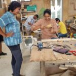 Jhansi Instagram - I could do this ! Thank you, Shailna & Anish of @studioclutter , The sounds of scraping saws, the smell of faint burnt wood, The sight of dancing dust, The feel of timber resisting the chisel.. You made me enter a whole new world of wood working. Your 2 day work shop has given me the courage to build with confidence . And your wood art has inspired me to use wood to my mixed media craft projects. Proudly show casing my unfinished fridge caddy . @oornafarm you were a great host. #woodworking #woodart #newlearning #alwaysastudent