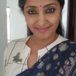 Jhansi Instagram - Indigo, cotton, bagh print what a combination. Beautiful saree gifted by a beautiful Friend @gayatri_bhargavi .🥰 #handmade #handprints #baghprint #indigodye