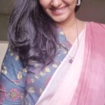 Jhansi Instagram - I am flowing in the soft comfort of the fine mul cotton. I am glowing in the shades of pink , naturally dyed from the manjishta roots. I am embracing my imperfections like the wabi Sabi in the ombre dye. I am appraising the fusion of drapes, in a kalamkari shirt. I am wearing a saree from @necessaree Which was a love at first dye . #consciousfashion