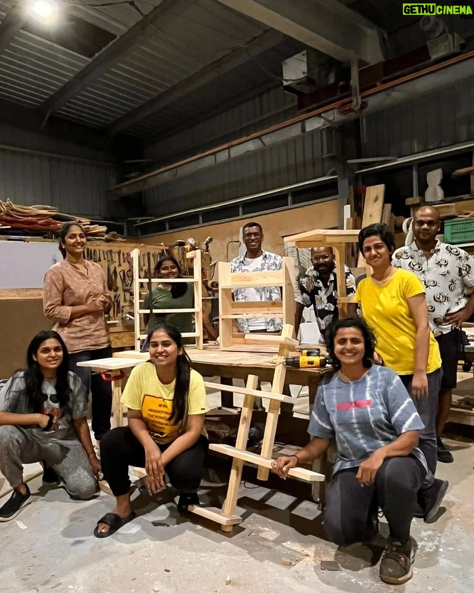 Jhansi - 4.9K Likes - I could do this ! Thank you, Shailna & Anish of @studioclutter ,
The sounds of scraping saws,
the smell of faint burnt wood,
The sight of dancing dust,
The feel of timber resisting the chisel..
You made me enter a whole new world of wood working.
Your 2 day work shop has given me the courage to build with confidence .
And your wood art has inspired me to use wood to my mixed media craft projects.
Proudly show casing my unfinished fridge caddy .
@oornafarm you were a great host.
#woodworking
#woodart
#newlearning
#alwaysastudent