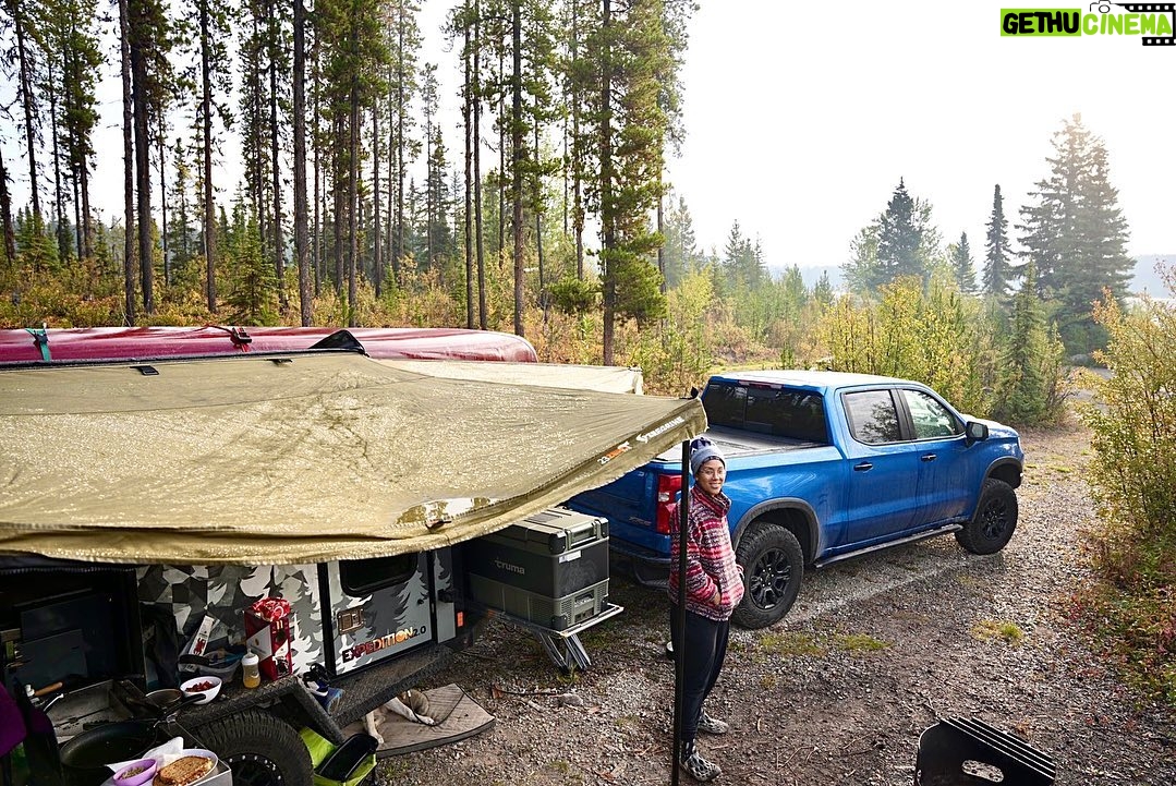 Jim Baird Instagram - Just passing through Smithers, BC right now on our overlanding adventure and will head up the long and lonely Cassiar Hwy today. Two nights ago, we made camp along the mighty Fraser River with wild fire smoke obstructing views of the surrounding scenery. It rained heavily all night long that night and when we awoke, the forest fire smoke had cleared, revealing dramatic snow-capped mountains all around us. We continued through Prince George and made camp off a forest access road on a small lake last tight. We have what seems like it’ll be an epic little spot planned for camping tonight with potentially an interesting road to negotiate to get there. The mountains are starting to get more dramatic again now and most of the wildfire smoke has cleared. In about four days time, we’ll switch up modes of transportation to begin our canoe trip down the Stikine River. @chevroletcanada @offgridtrailers FindNewRoads #offgridtrailers #sponsored #jbadventurer #outdoors #overlanding #BC #camping #roadtrip #familycamping #4x4overland British Columbia