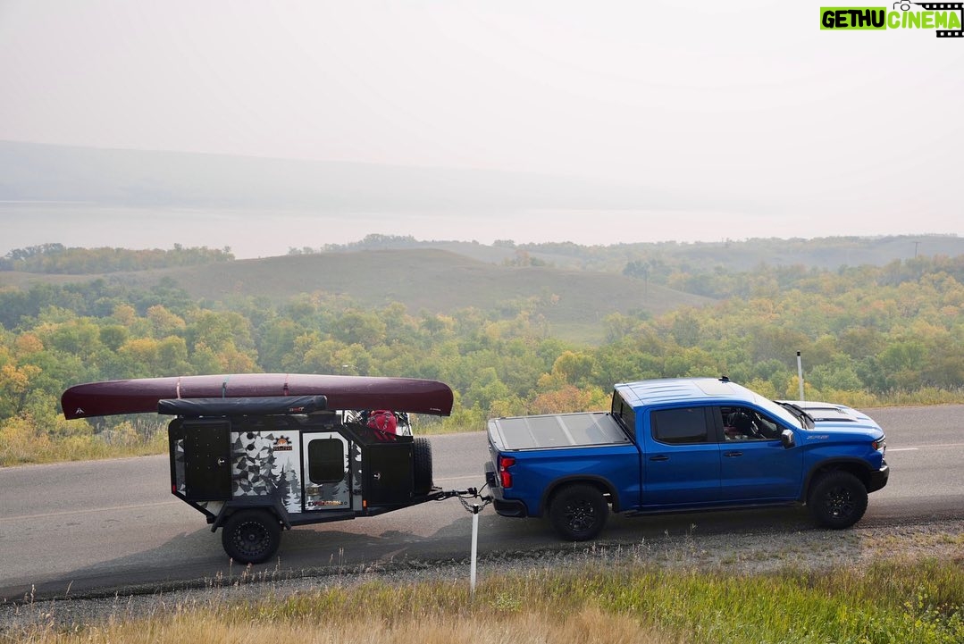 Jim Baird Instagram - @torigoesoutside and I are continuing through Saskatchewan today after camping near Buffalo Pound Lake where indigenous people would herd wild bison into natural corals, or pounds that are created by the deep coulees and hills that etch deep into the prairie there. Yesterday, we moved through western Ontario after camping at Eagle Lake, and pushed through Kenora where we visited “Husky the Musky”. We soon crossed the 100th meridian and found ourselves in the Great Planes from where we continued though Manitoba before reaching Buffalo Pound just after dark. Another log day of travel today should put us in Jasper National Park where we plan to take a day off. It’s Day 5 of our trip today and hope to arrivein Telegraph Creek, BC on day 10. So far, so good. Our off-roading tear-drop by @offgridtrailers has been serving us quite well as has our Silverado ZR2 by @chevroletcanada . The two form a dream overlanding combo but we’ve not put them to a true test yet as far as negotiating rugged terrain goes…That may become more of a reality when we venture off of British Columbia’s Cassier Highway and onto the Telegraph Creek road in the coming days. #sponsored #jbadventurer #explorecanada #rosadtrip #findnewroads #offgridtrailers #overlandcamping #camping #buffalopound #outdoors #campingwithkids