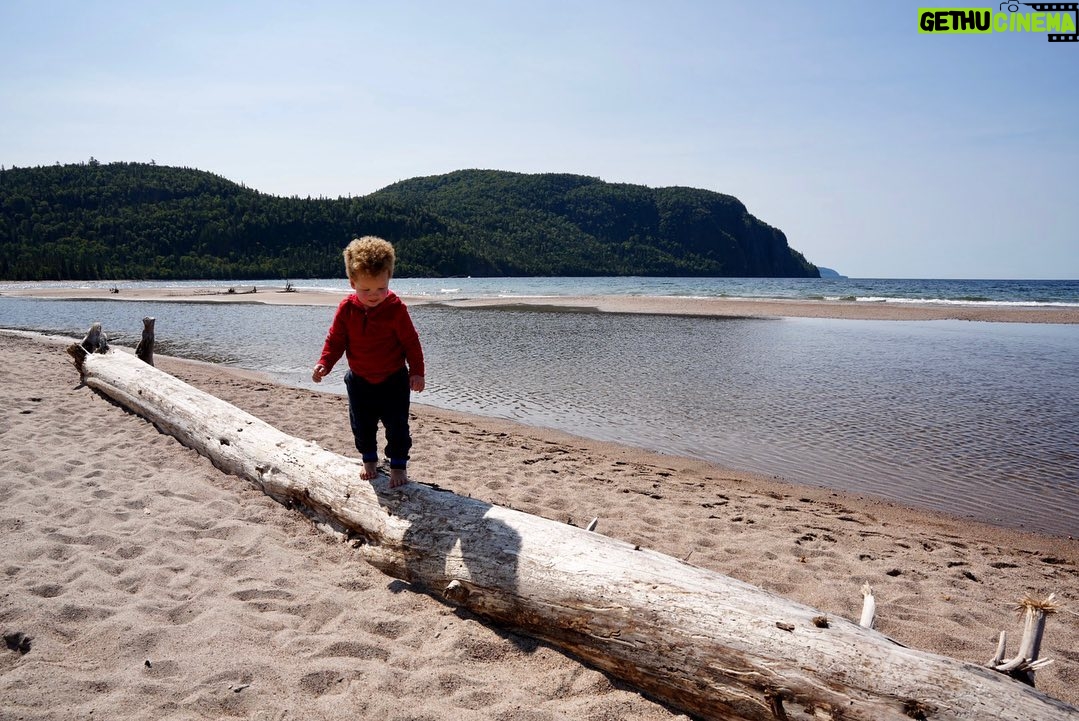 Jim Baird Instagram - This is Day 3 of my family’s cross Canada Overlanding adventure to Northern B.C. and we are just passing though Thunder Bay, Ontario after camping at Sleeping Giant last night. We’re driving our @chevroletcanada Silverado ZR2 and hauling our Expedition 2.0 off-road tear-drop by @offgridtrailers for our accommodations. I’m happy to report that the kids are doing great, and we’ve enjoyed several sights along Lake Superior’s beautiful north shore. That being said, we have also dealt with a couple hiccups - most notably, our dog North had a run-in with a skunk last night which resulted in me spending the entire morning scrubbing him in the lake with tomato sauce and toothpaste! But before leaving on this month-long adventure, we harvested a bunch of the corn, beans and squash from our three-sisters garden and have been enjoying delicious meals of ample corn on the cob and moose steaks each night. (Hudson doesn’t seem to want to wait for the corn to be cooked and hammered a whole cob and a half raw yesterday). We’re all looking forward to see what adventures lie ahead, particularly the 10-day canoe trip into Alaska down the Stikine River which we’ll reach after making our way down the rugged Telegraph Creek road. We’re going to be putting the big lake behind us soon and will push to the Kenora, Ontario area tonight. #offgridtrailers #chevroletcanada #findnewroads #sponsored #overlanding #familycamping